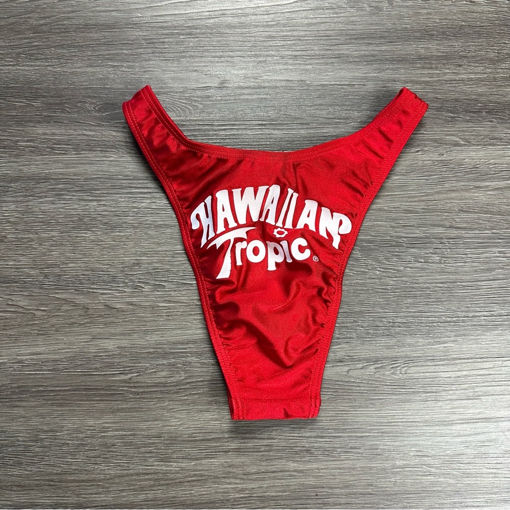 Vintage High Waisted Red Hawaiian Tropic Bikini Bottom